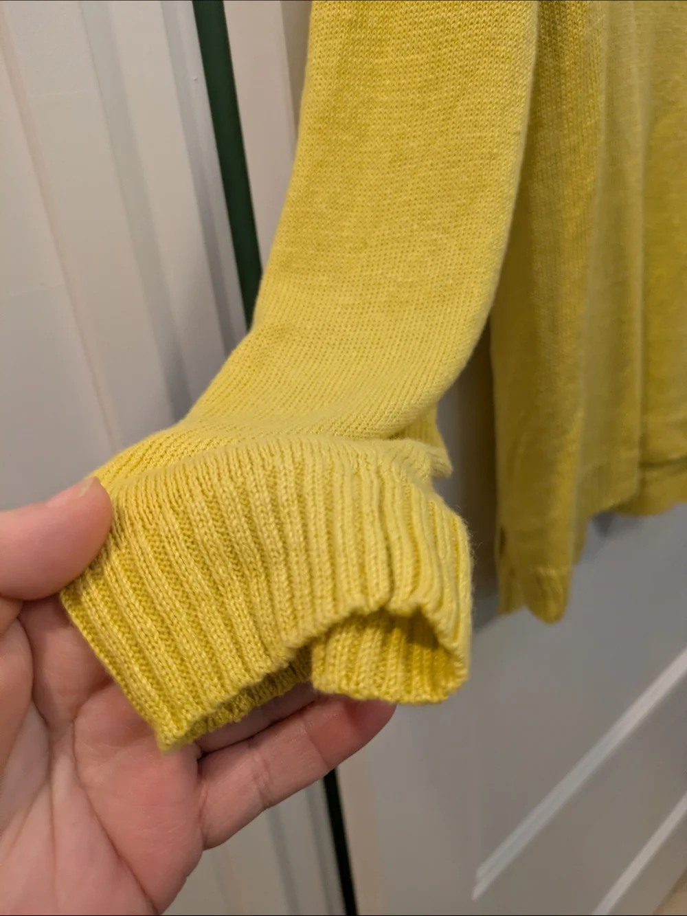 Eileen Fisher Yellow V-Neck Lightweight Sweater